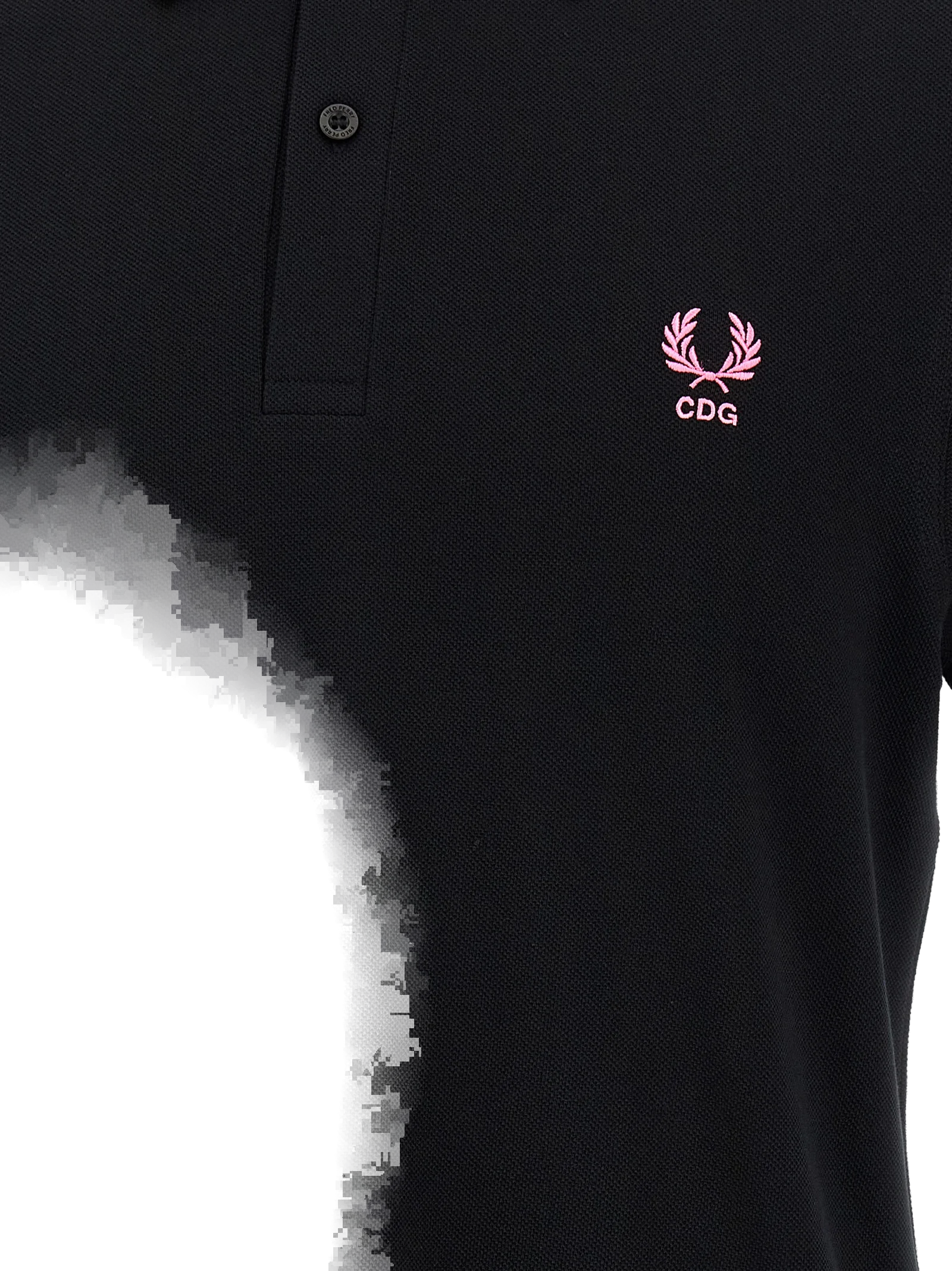 Comme des Garçons Embroidered Logo Cotton Piqué Polo — Black, view 4