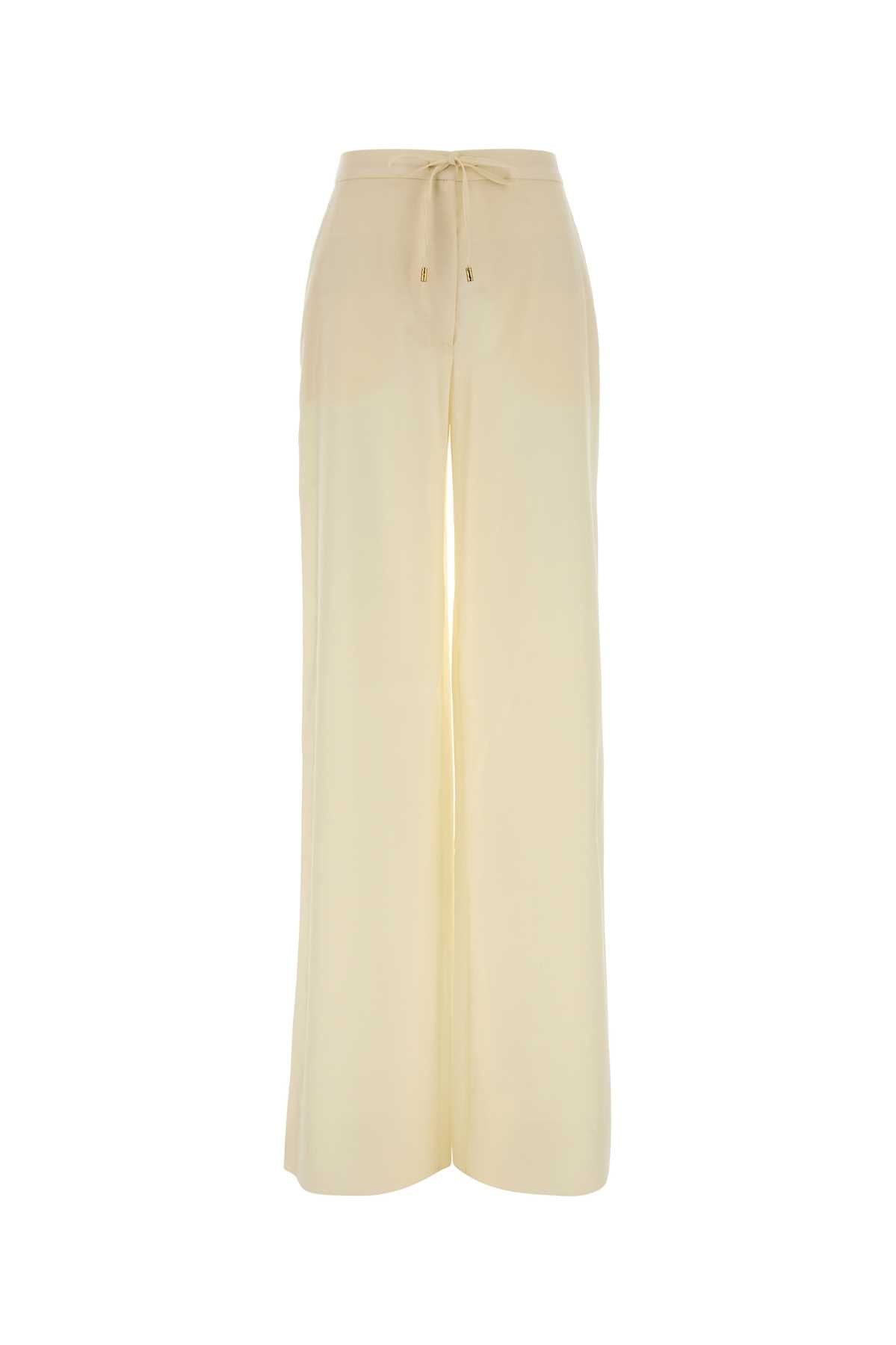 Mm Studio Wide-Leg Wool Trousers — Beige by Mm Studio
