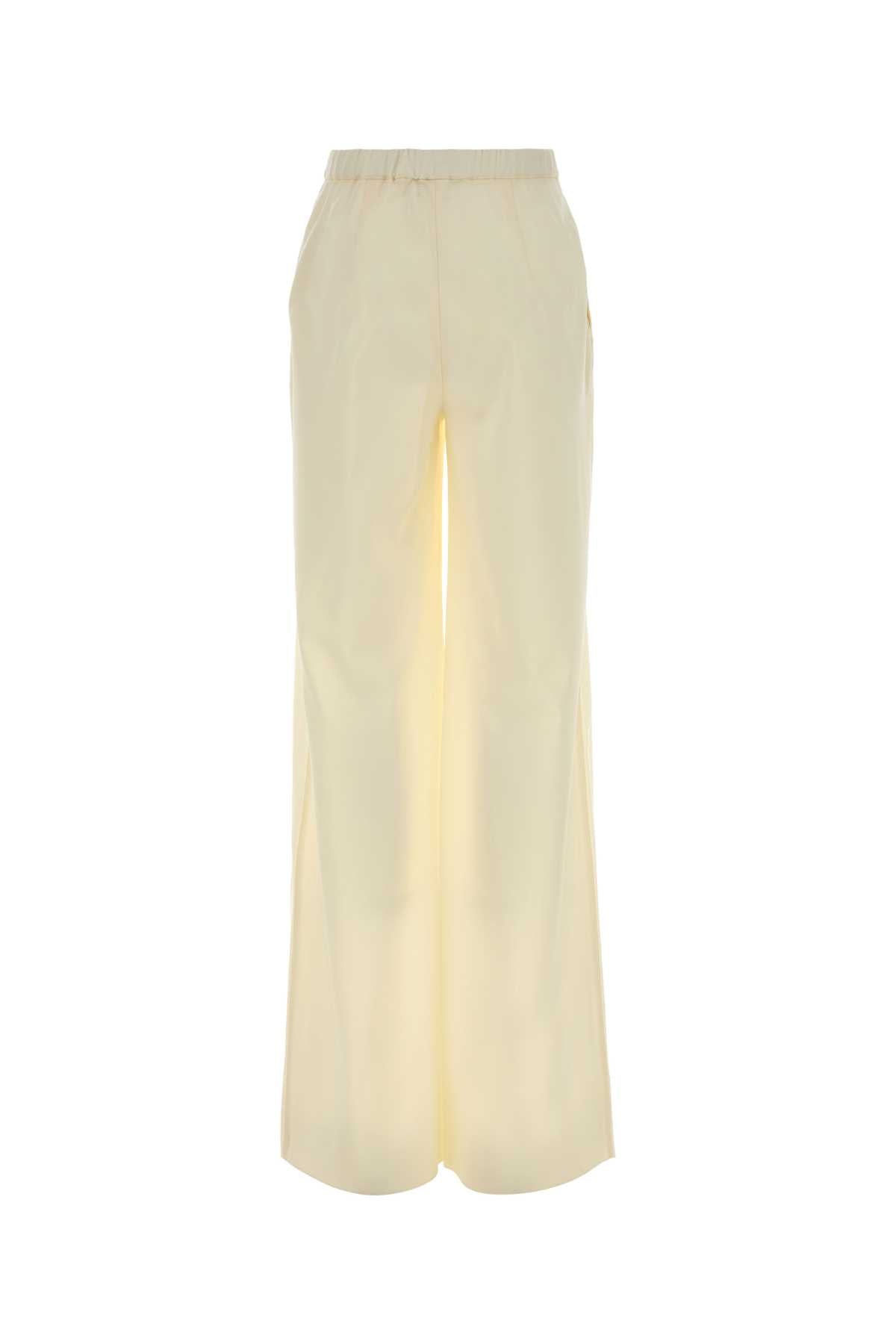 Mm Studio Wide-Leg Wool Trousers — Beige, view 2