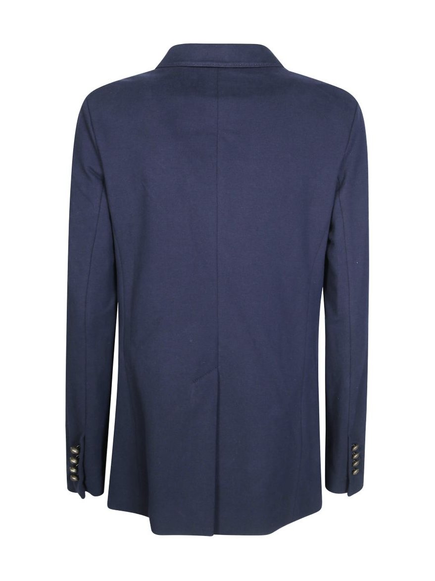 Circolo 1901 Double-Breasted Cotton Blazer — Navy, view 3