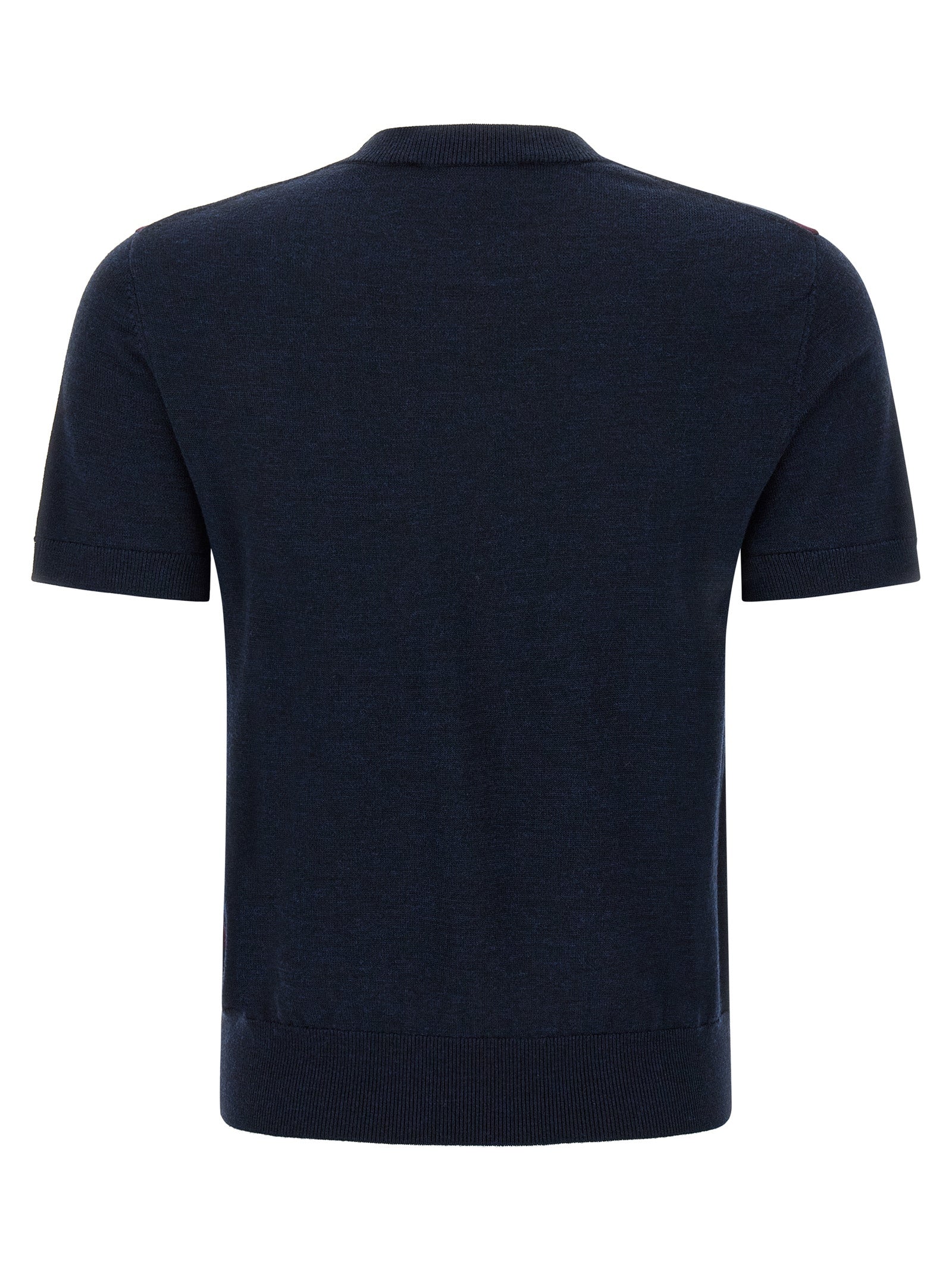 Tory Burch Argyle Merino Wool Sweater — Navy, view 2