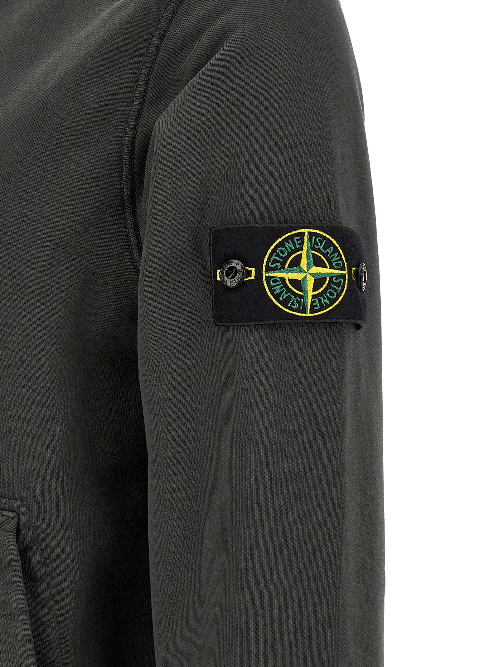 Stone Island Organic Cotton, Garment-Dyed Hoodie — Grey - M, view 5
