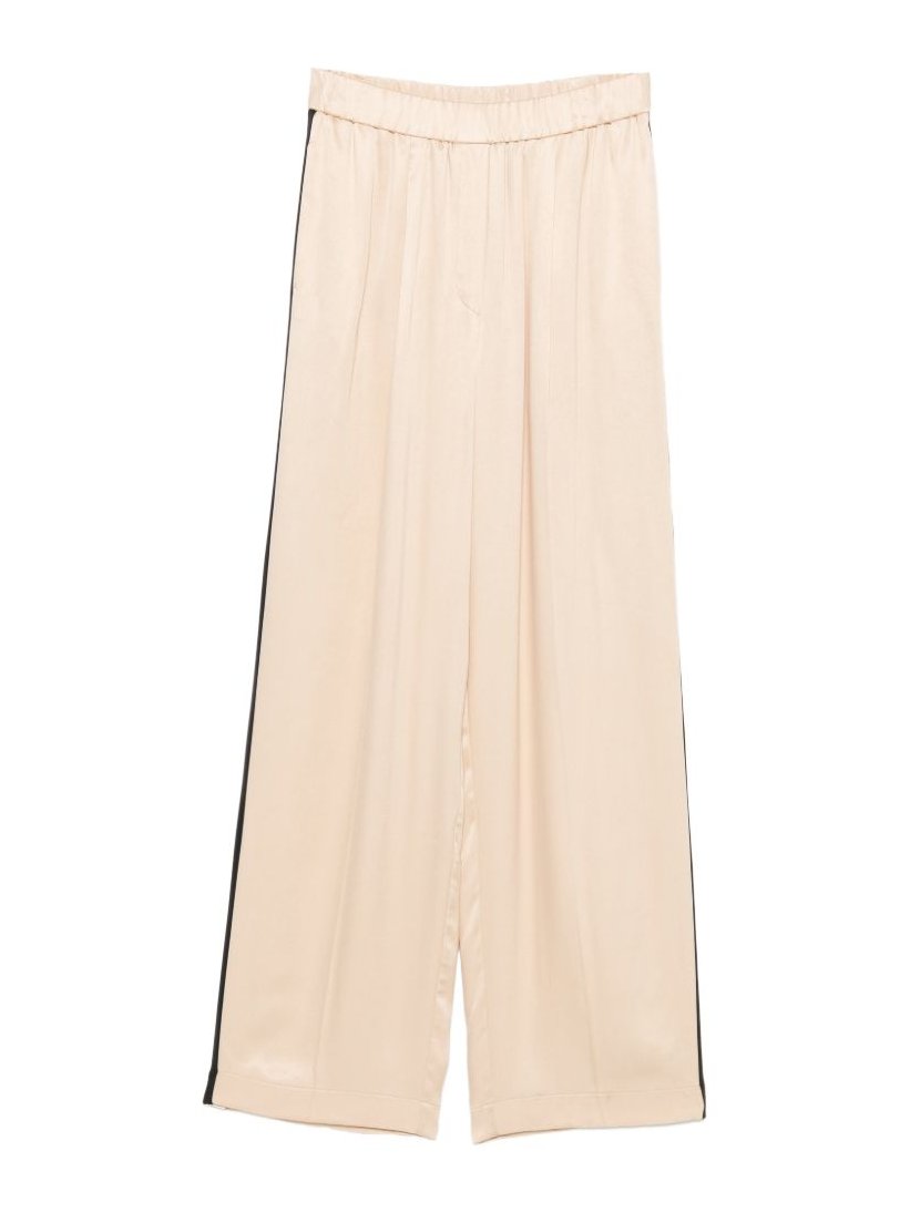 Forte Forte Side-Stripe Satin Trousers — Beige by Forte Forte