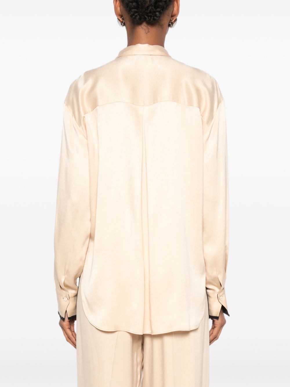 Forte Forte Contrast Trim Shirt — Cream, view 5