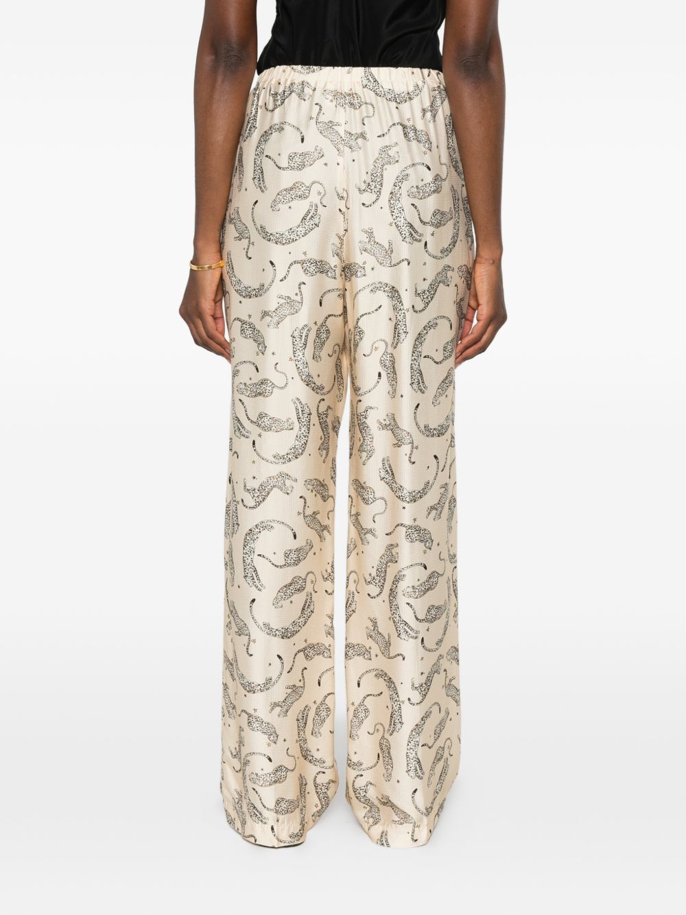 Forte Forte Paisley-Printed Drawstring Trousers — Cream, view 3