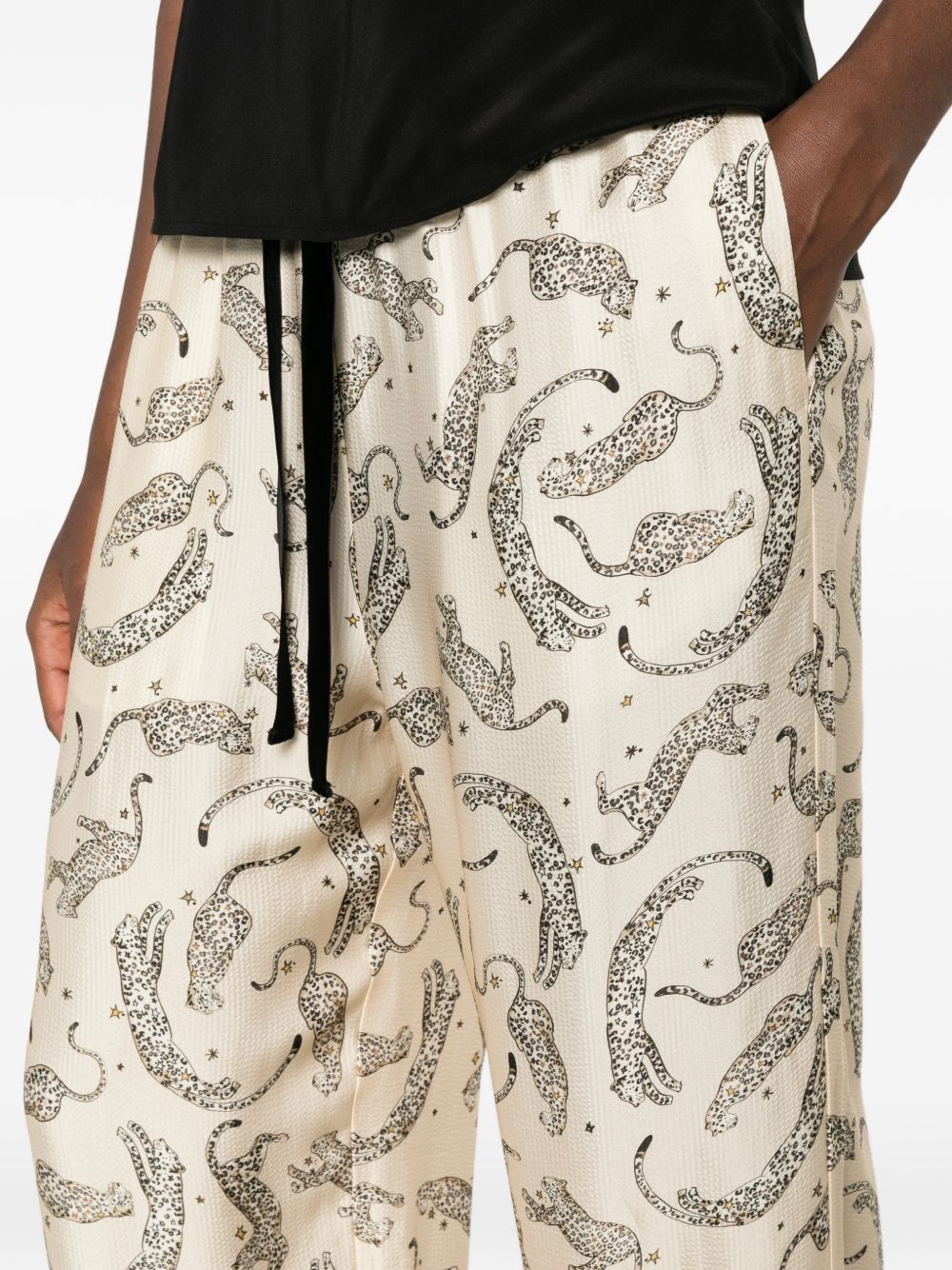 Forte Forte Paisley-Printed Drawstring Trousers — Cream, view 5