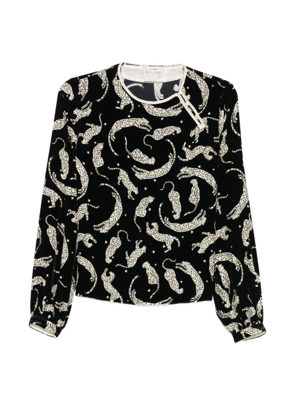 Forte Forte Leopard-Print Velvet Blouse — Black by Forte Forte