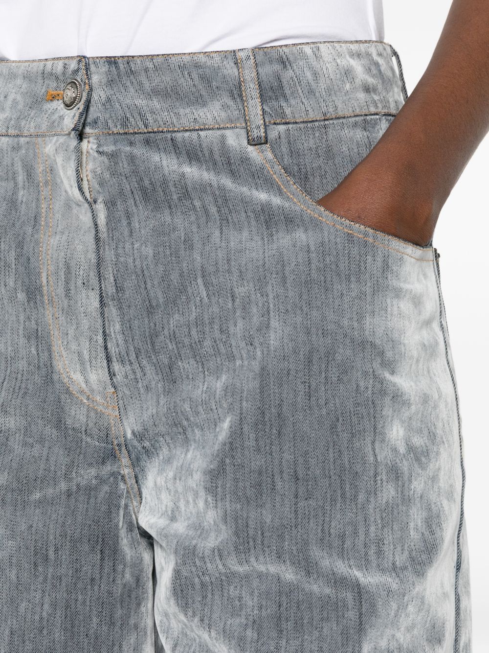 Forte Forte Wide-Leg Denim Jeans — Grey, view 2