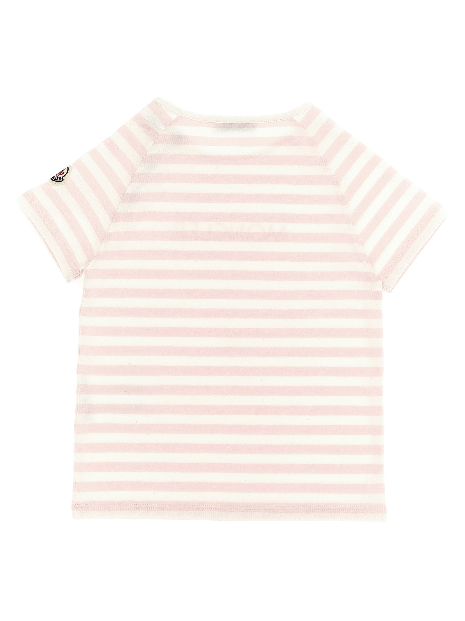 Moncler Enfant Striped Cotton Jersey T-Shirt — Pink, view 2
