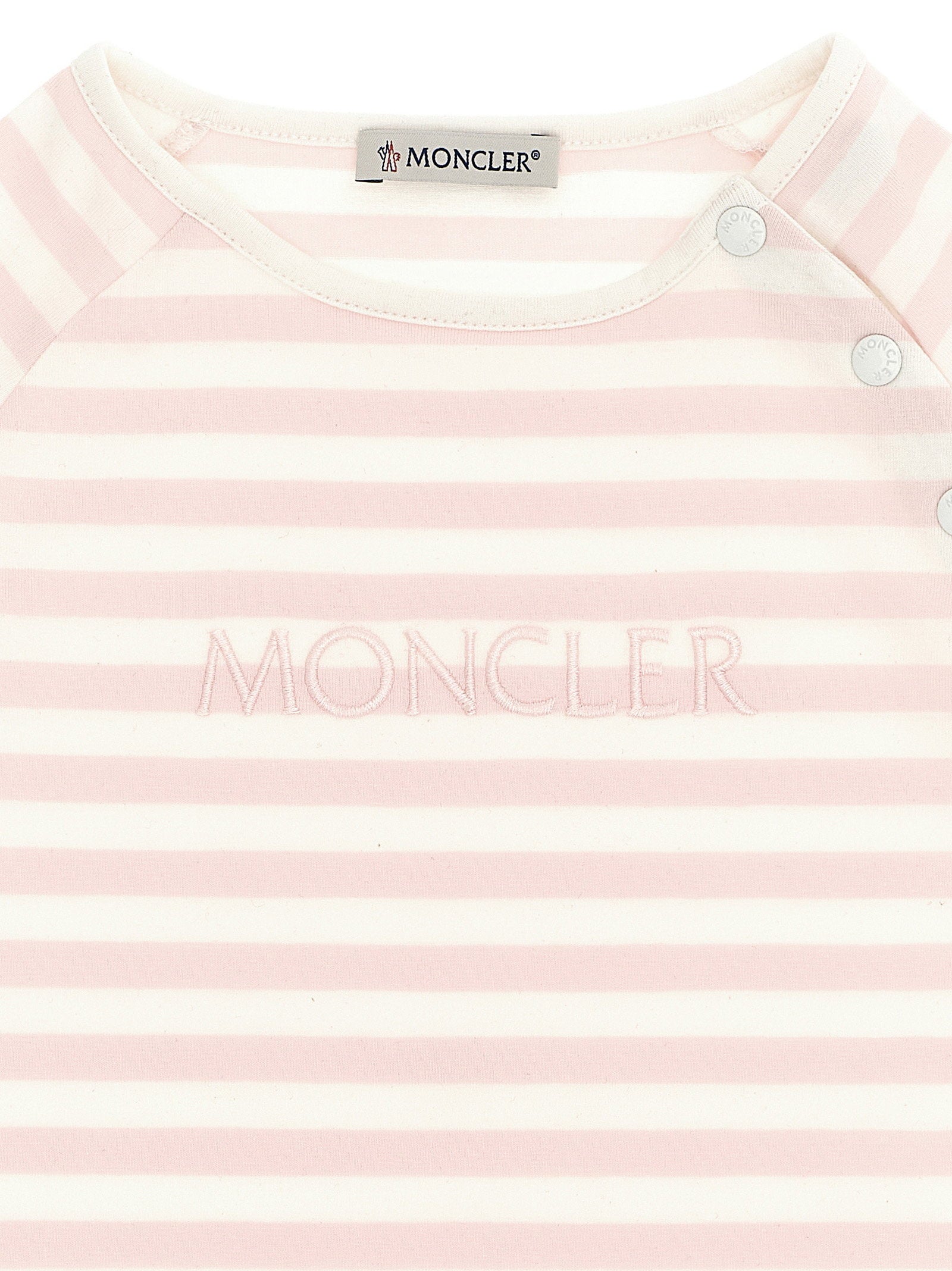 Moncler Enfant Striped Cotton Jersey T-Shirt — Pink, view 3