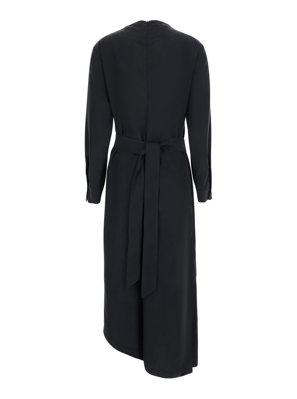 Rame Wrapped Tech Fabric Dress — Black, view 2