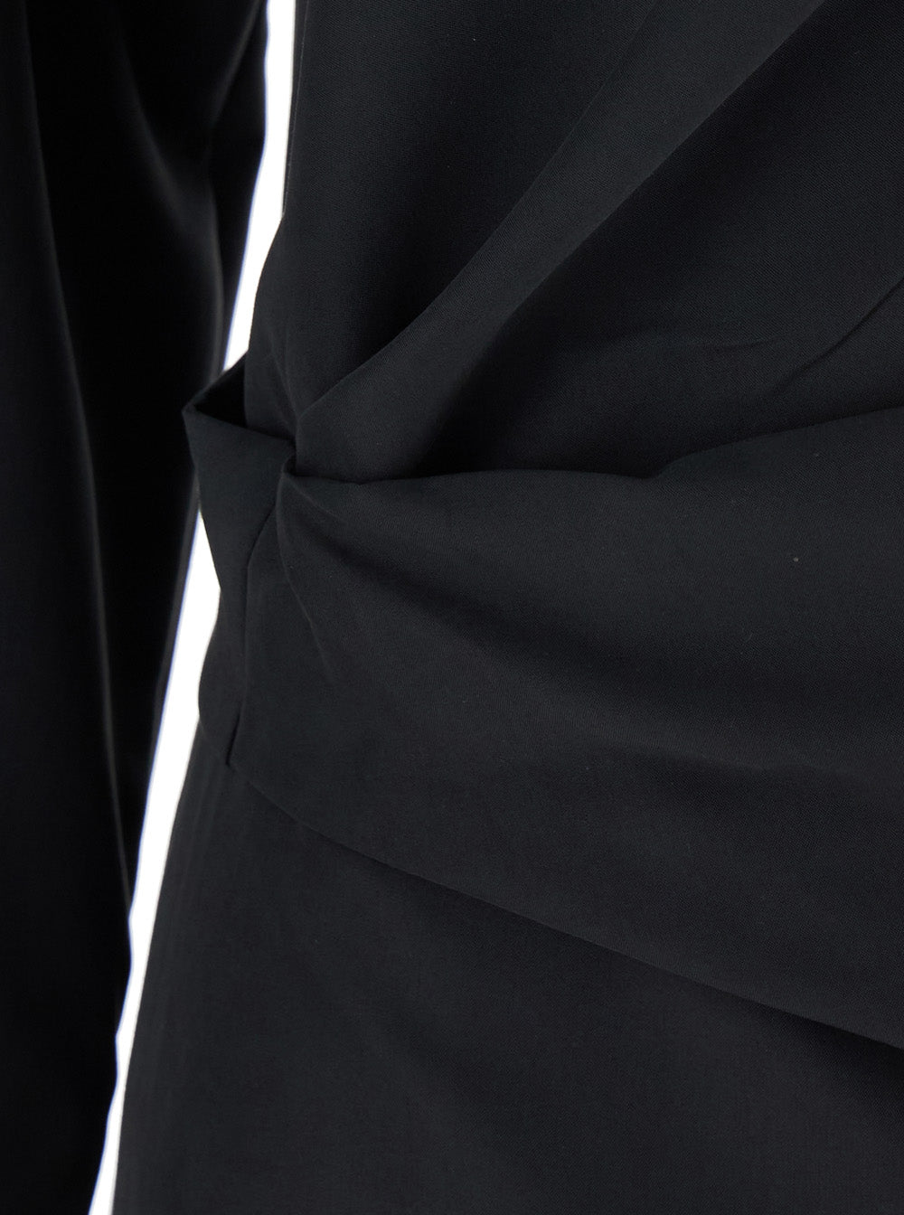 Rame Wrapped Tech Fabric Dress — Black, view 3