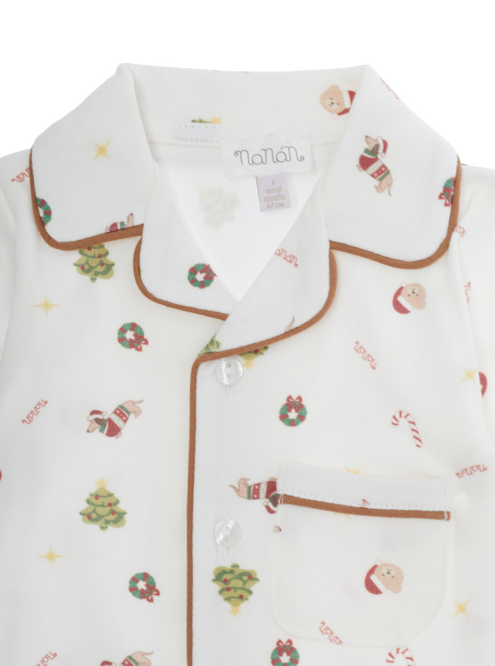 NanáN Festive Allover Print Onesie — White, view 3