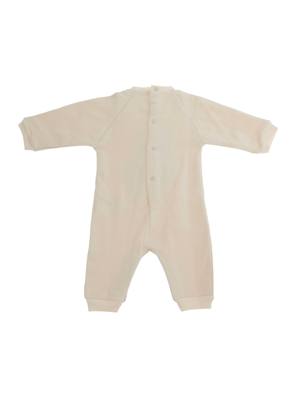 NanáN Bear-Embroidered Cotton Bodysuit — Beige, view 2