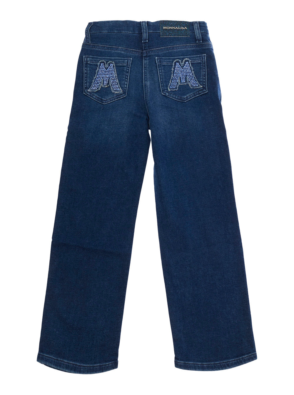 Monnalisa Five-Pocket Denim Jeans — Blue by Monnalisa