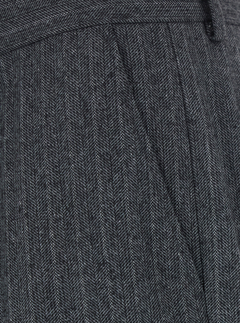 Tonywack Pleated Herringbone Wool Trousers — Gray, view 3
