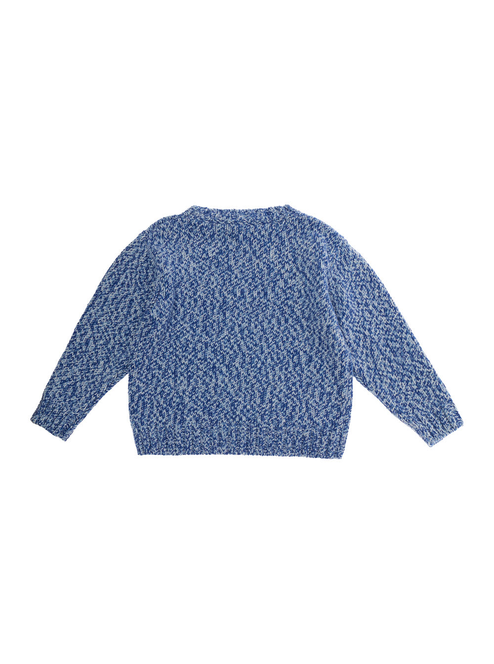 Il Gufo Round Neck Knit Sweater — Blue, view 2