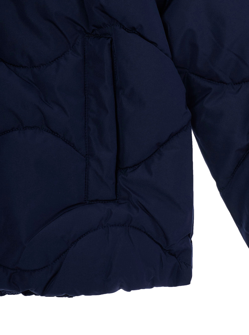 NanáN Quilted Polyester Down Jacket — Navy, view 3