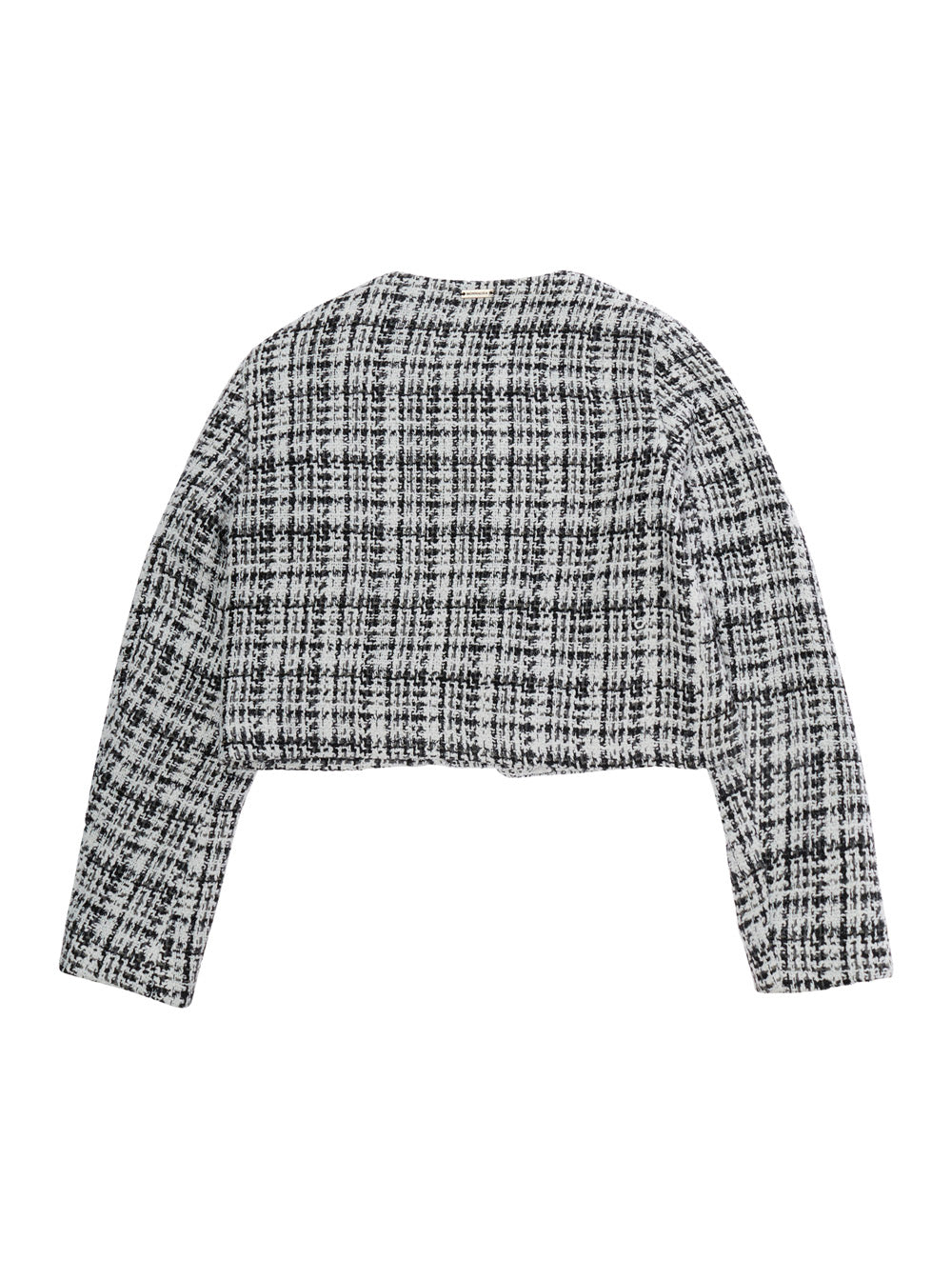 Monnalisa Boucle Zip-Up Jacket — Gray, view 2
