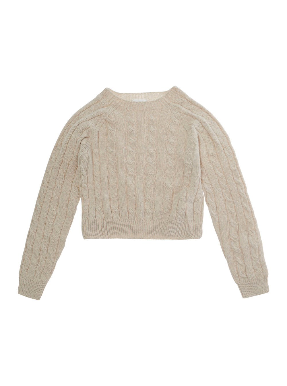 NanáN Cable-Knit Round Neck Sweater — Beige by NanáN