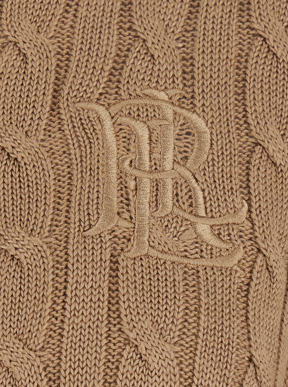 Lauren Ralph Lauren Cable-Knit Cotton Cardigan — Beige, view 3