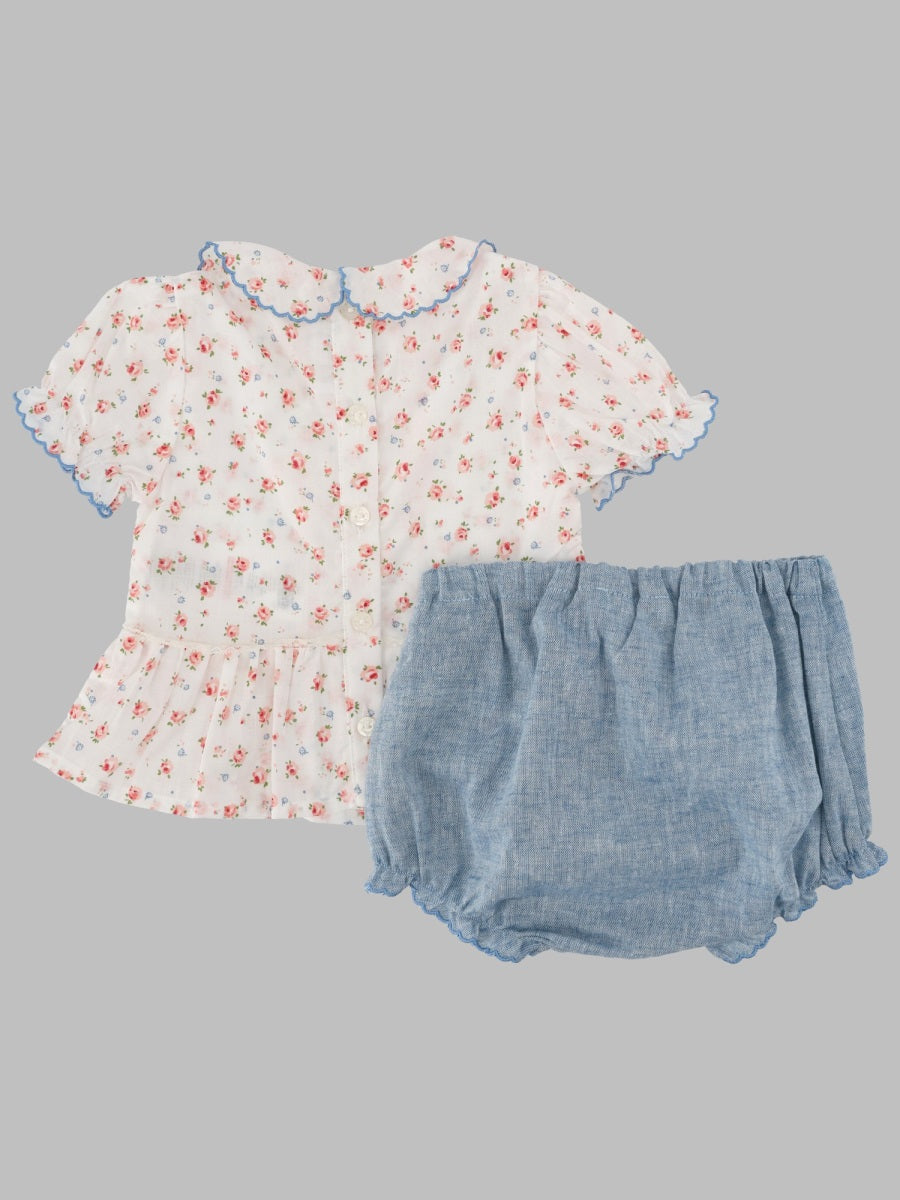 Tartine Et Chocolat Floral Cotton Shirt — White, view 2