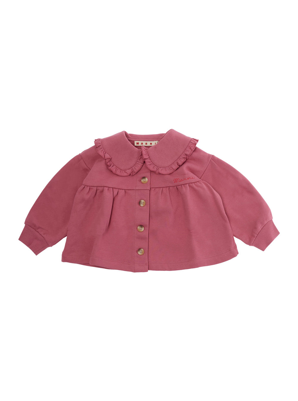 Marni Cotton Peter Pan Collar Sweatshirt — Pink by Marni