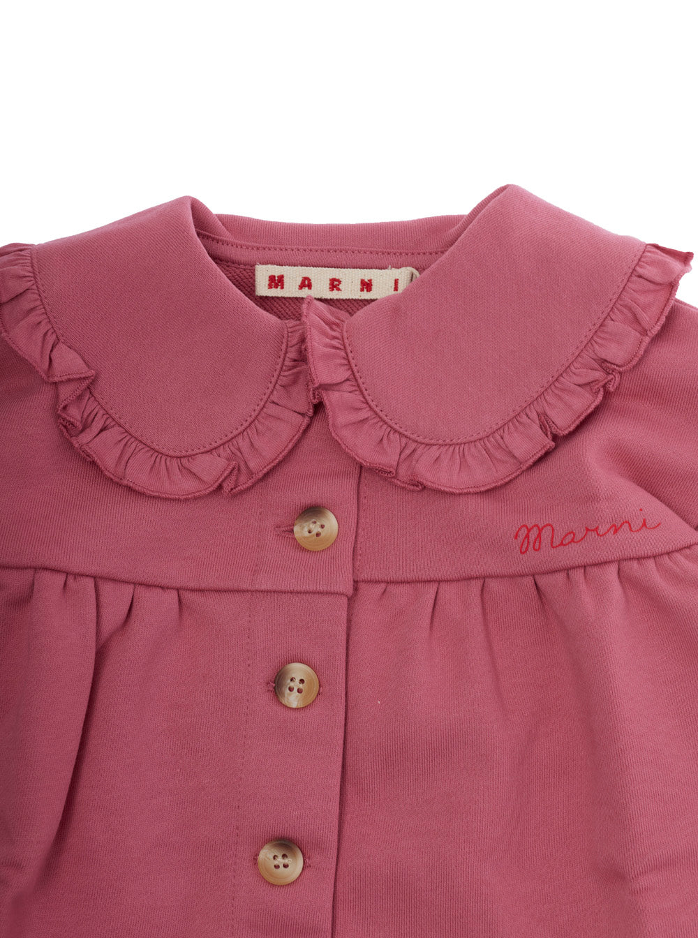 Marni Cotton Peter Pan Collar Sweatshirt — Pink, view 3