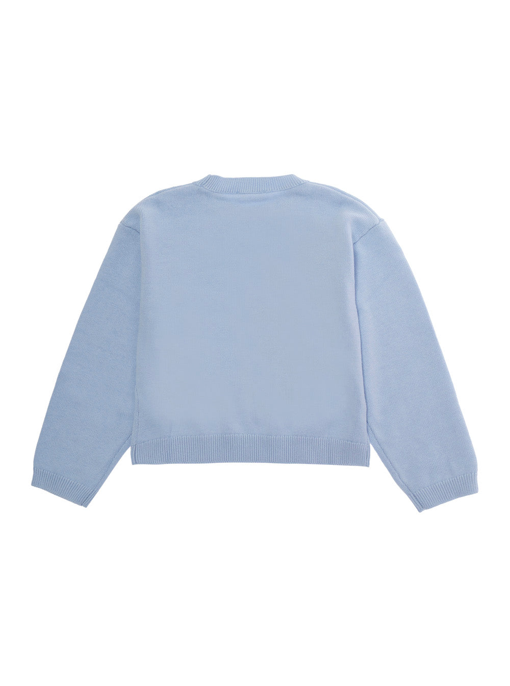 Monnalisa Wool Blend with Cotton Inlay Sweater — Blue by Monnalisa