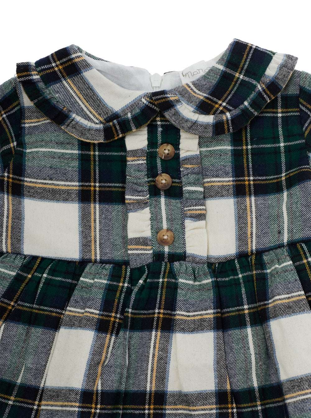 NanáN Tartan Cotton Dress — Green, view 3
