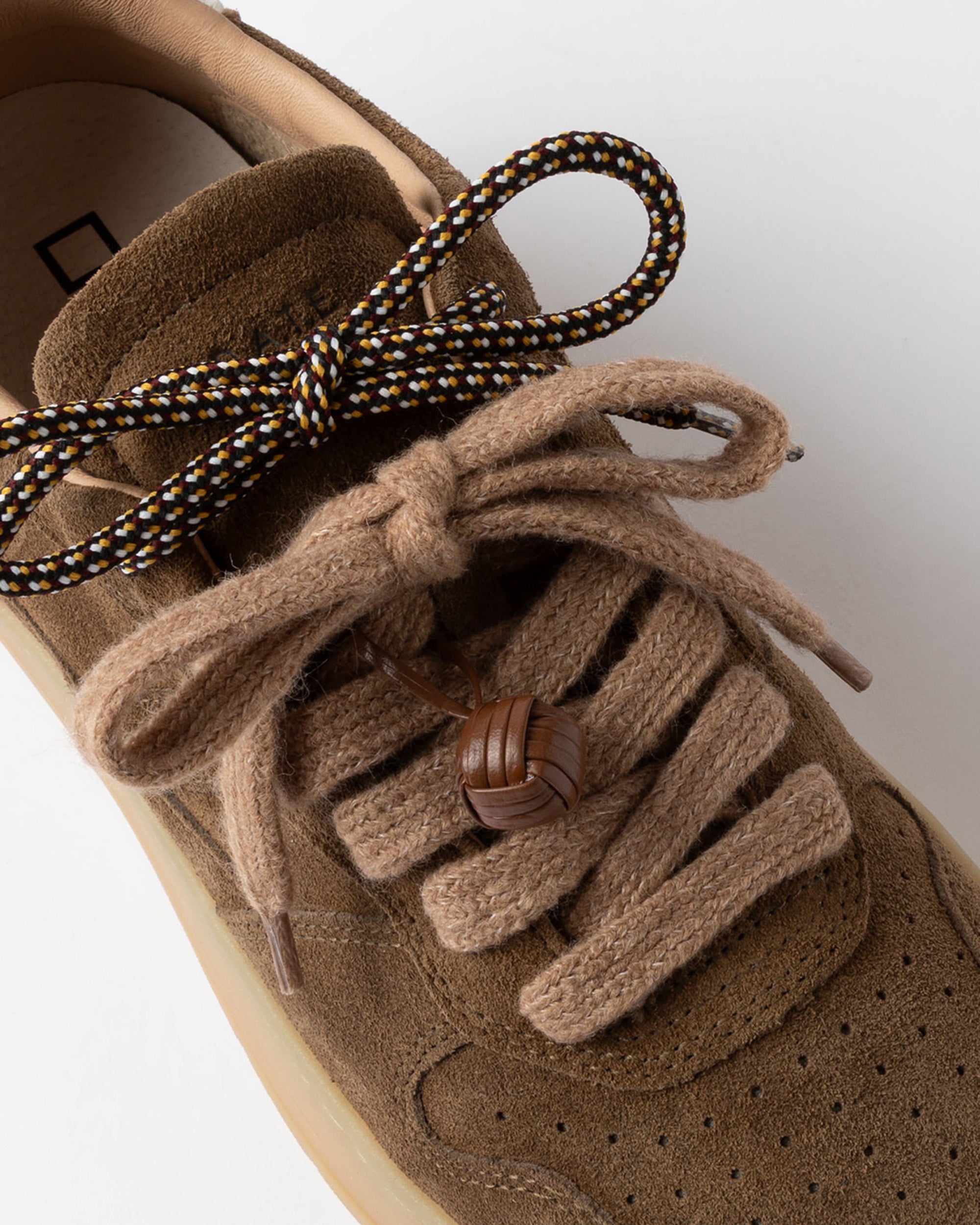D.A.T.E. Suede Low-Top with Double Lacing Sneaker — Brown, view 3