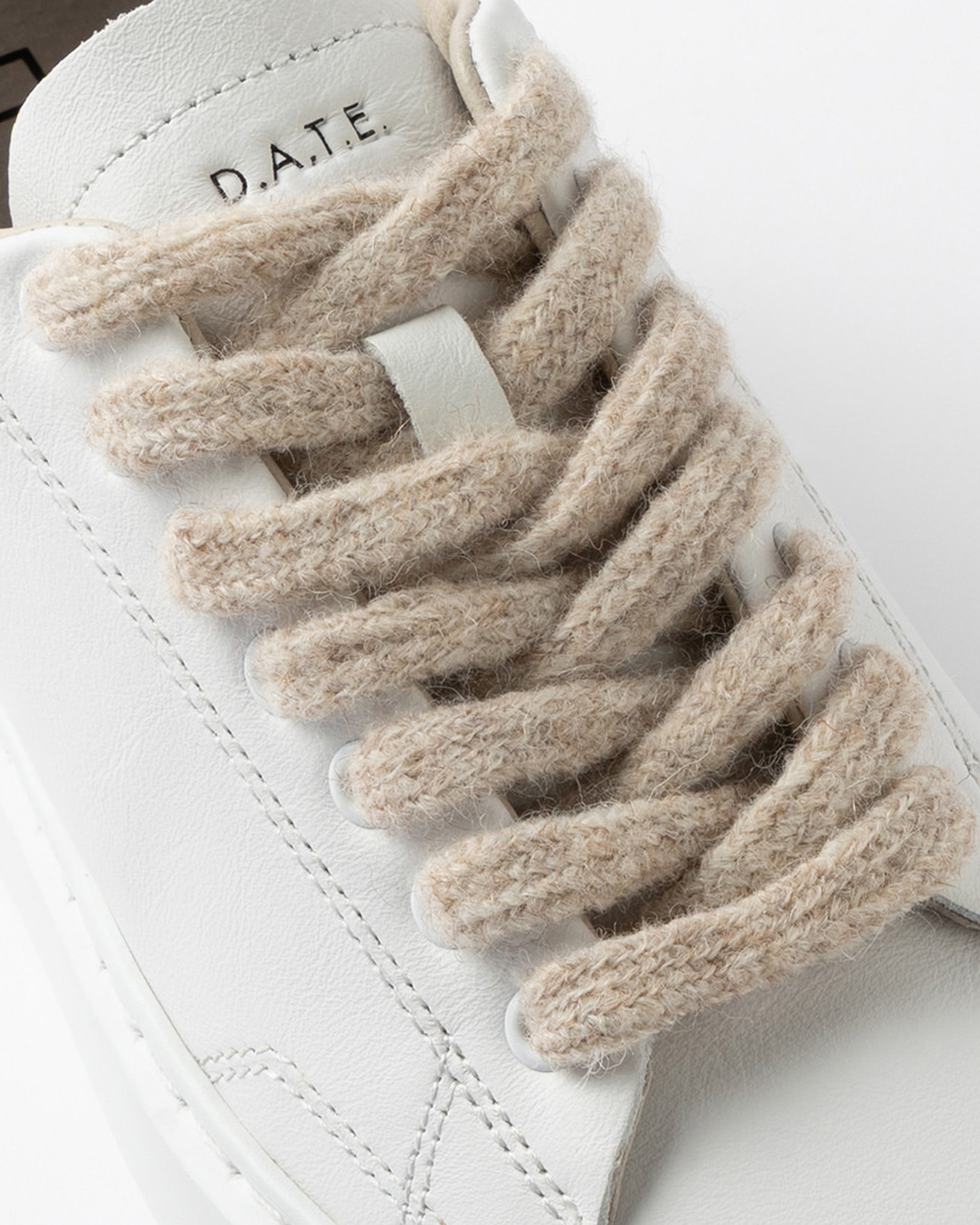 D.A.T.E. Leather Low-Top Sneaker — White, view 3