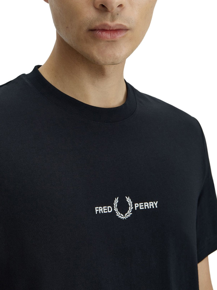 Fred Perry Embroidered Logo T-Shirt — Black, view 2