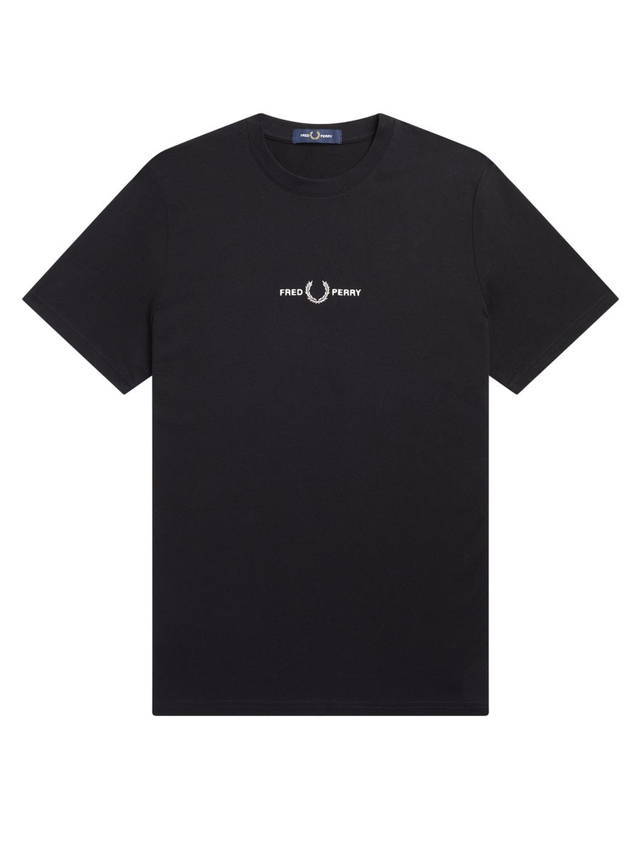 Fred Perry Embroidered Logo T-Shirt — Black, view 3