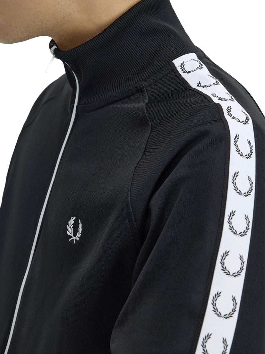Fred Perry Logo-Embroidered Sweatshirt — Black, view 2