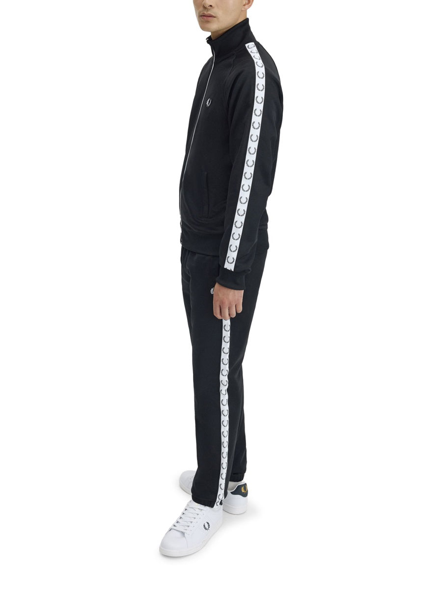 Fred Perry Logo-Embroidered Sweatshirt — Black, view 3