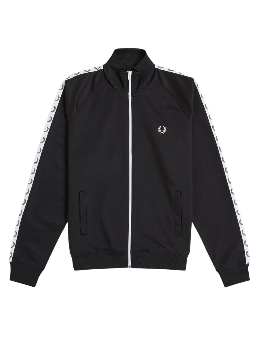 Fred Perry Logo-Embroidered Sweatshirt — Black, view 4