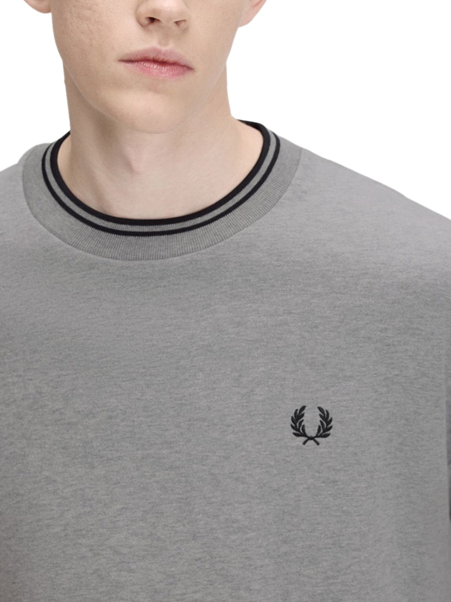 Fred Perry Logo-Embroidered Cotton Sweatshirt — Gray by Fred Perry