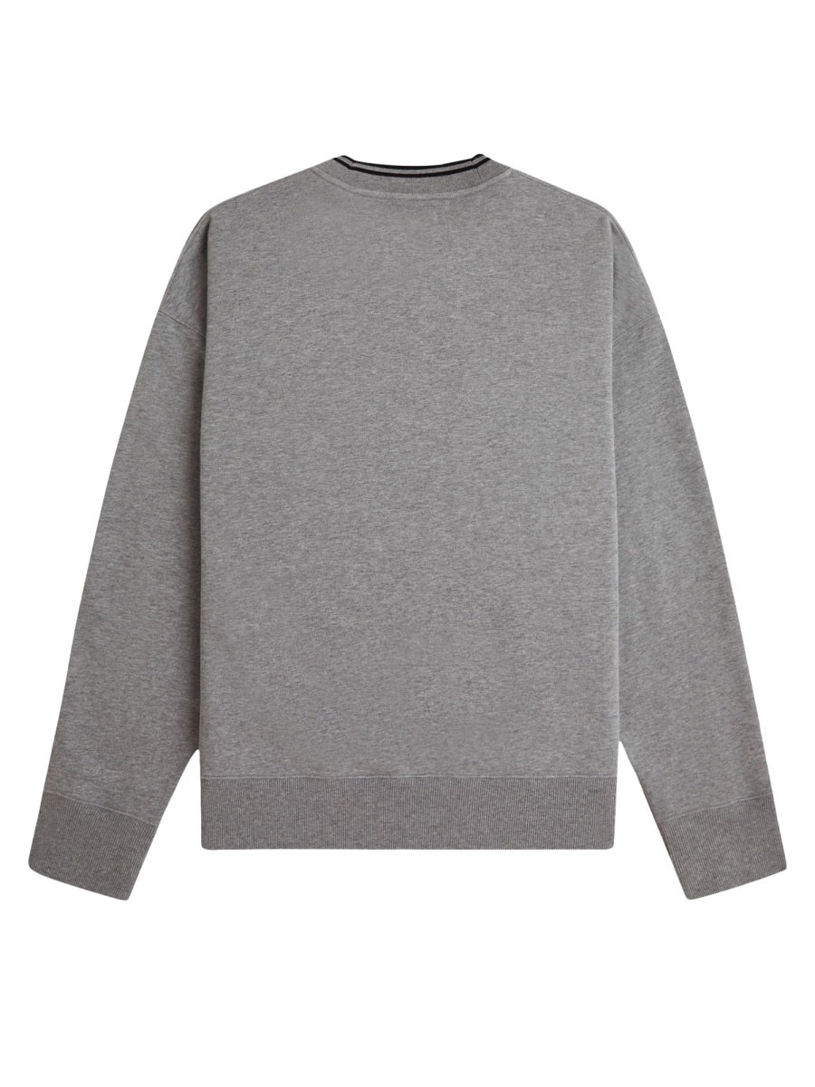 Fred Perry Logo-Embroidered Cotton Sweatshirt — Gray, view 4