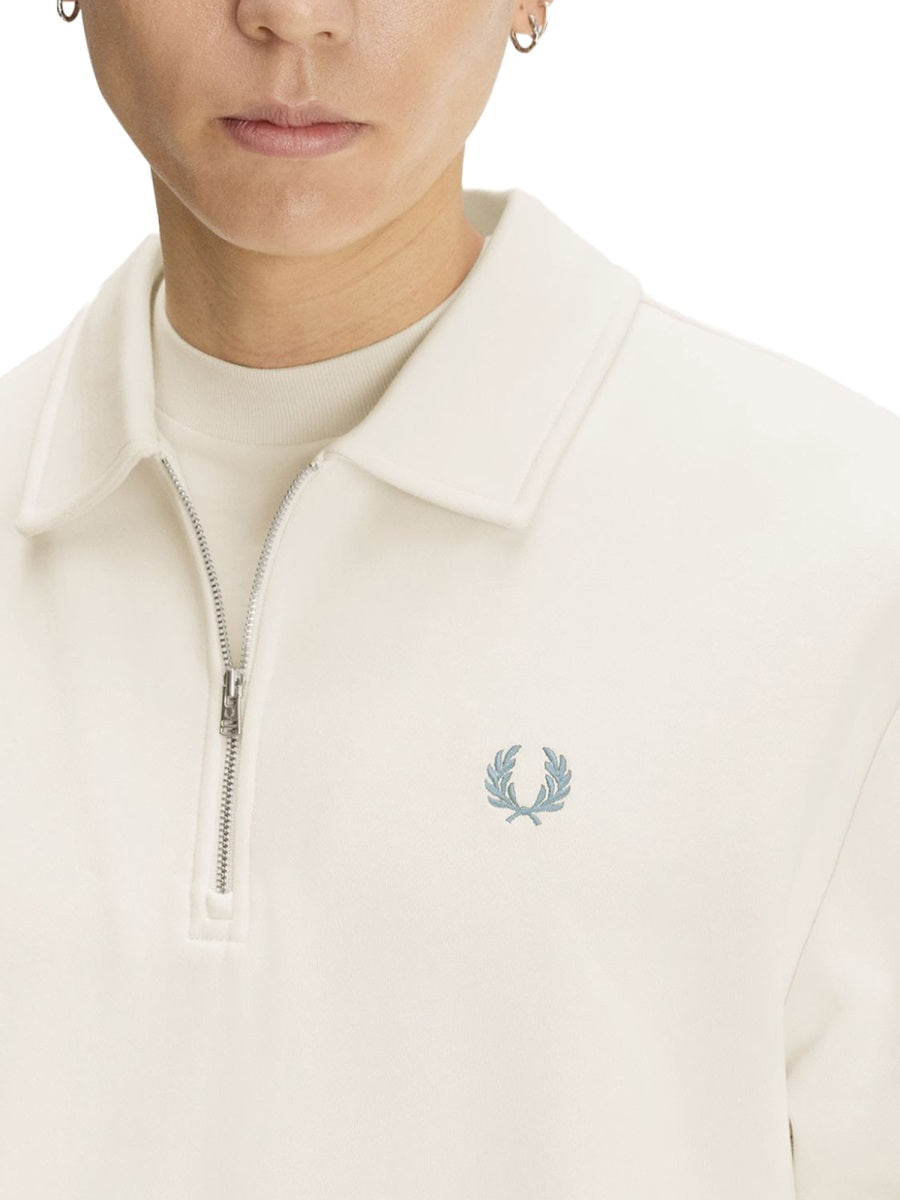 Fred Perry Logo-Embroidered Cotton Sweatshirt — Ivory by Fred Perry