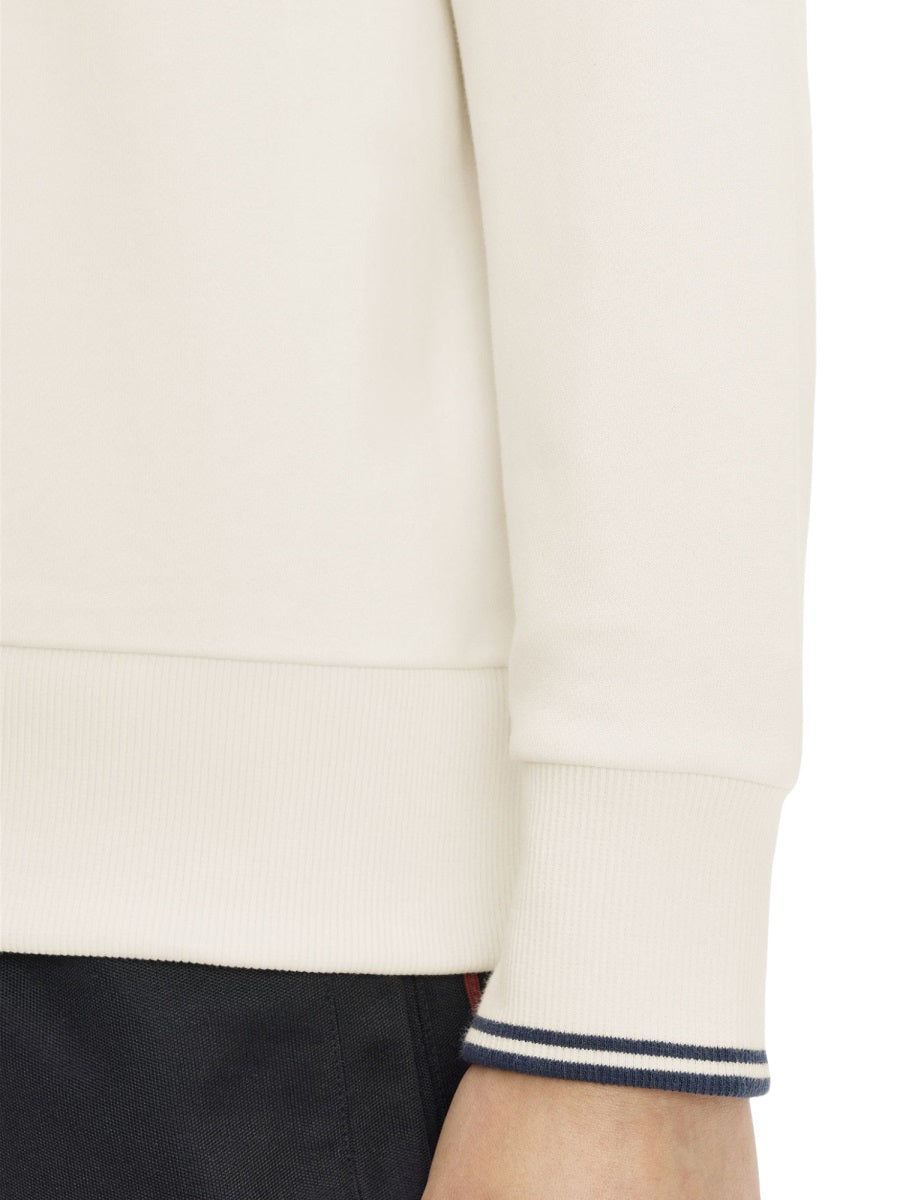 Fred Perry Logo-Embroidered Cotton Sweatshirt — Ivory, view 2
