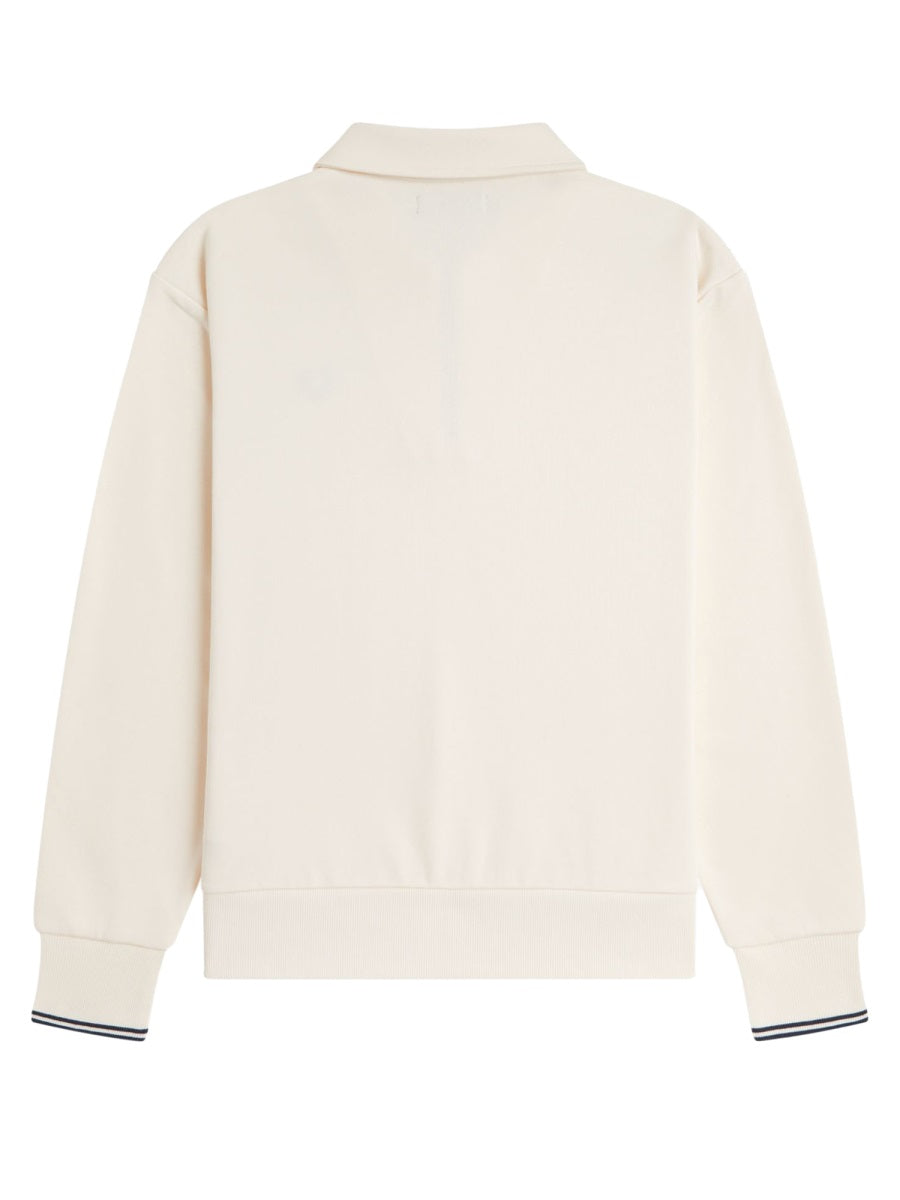 Fred Perry Logo-Embroidered Cotton Sweatshirt — Ivory, view 5