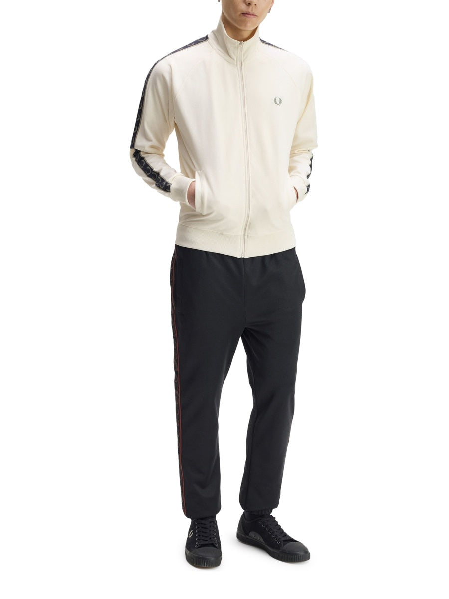 Fred Perry Logo-Embroidered Cotton-Blend Track Jacket — Ivory by Fred Perry