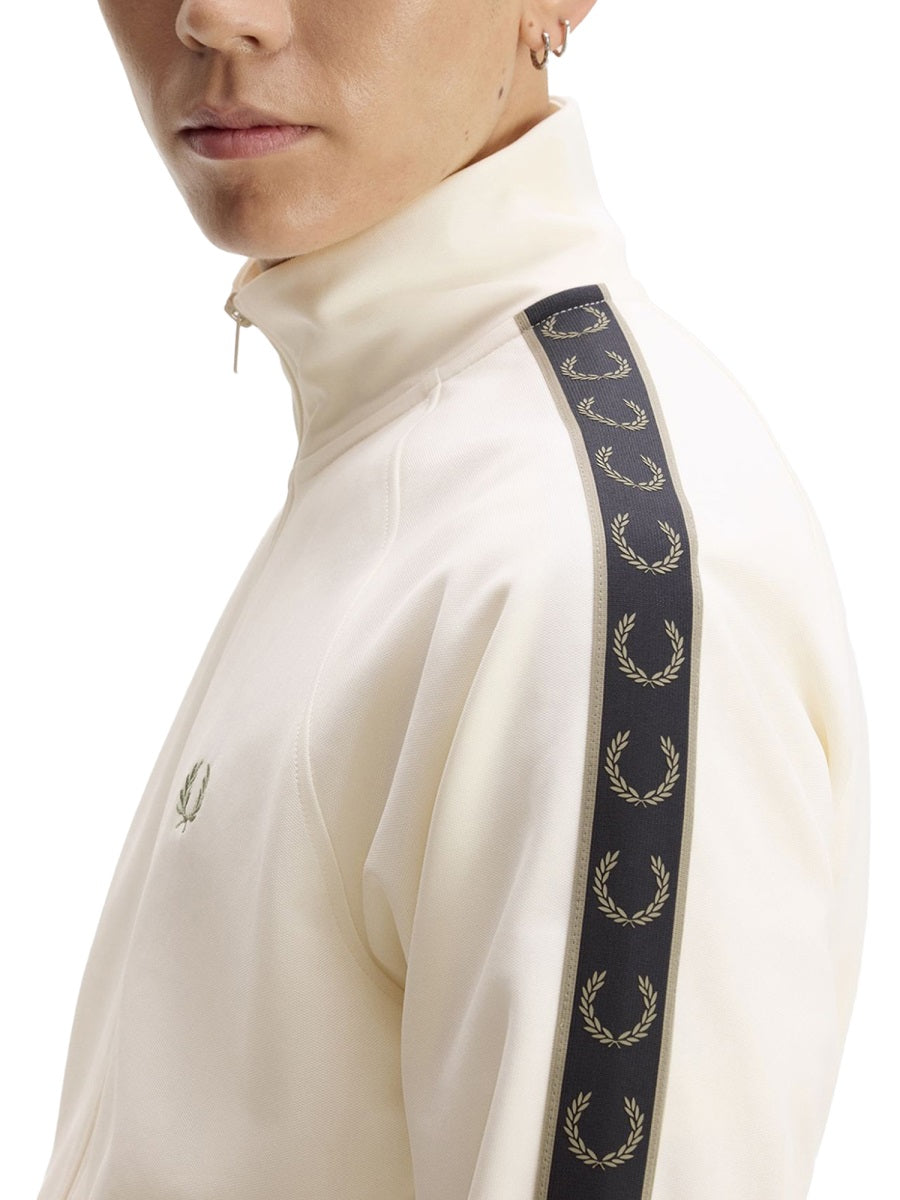 Fred Perry Logo-Embroidered Cotton-Blend Track Jacket — Ivory, view 2