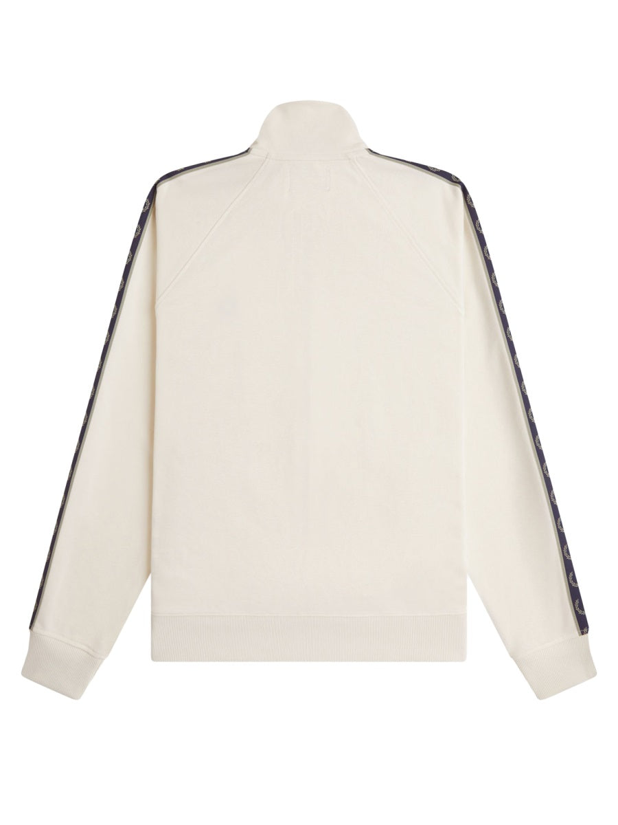 Fred Perry Logo-Embroidered Cotton-Blend Track Jacket — Ivory, view 4