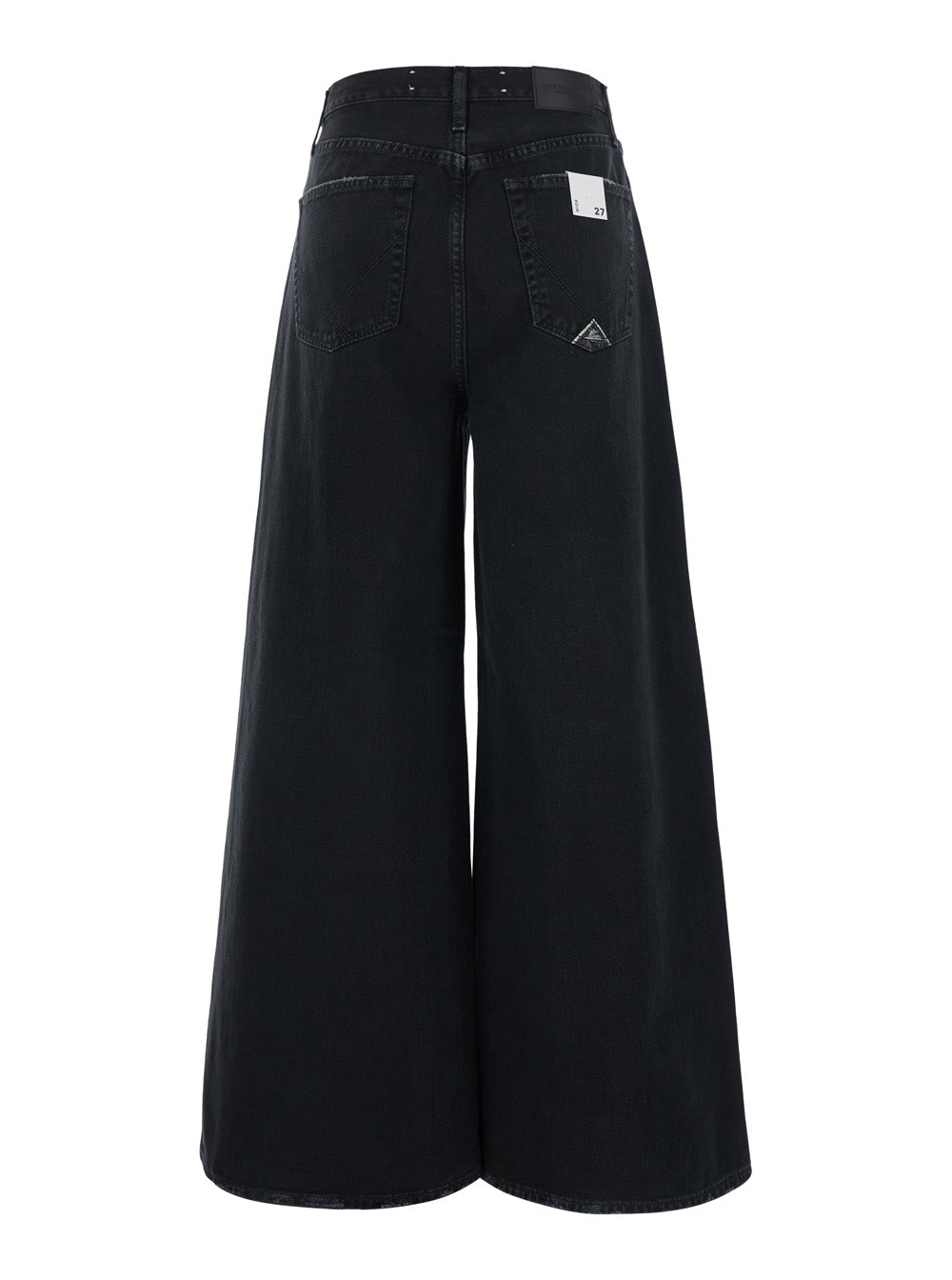 Roy Roger'S Wide-Leg Cotton Denim Jeans — Black, view 2