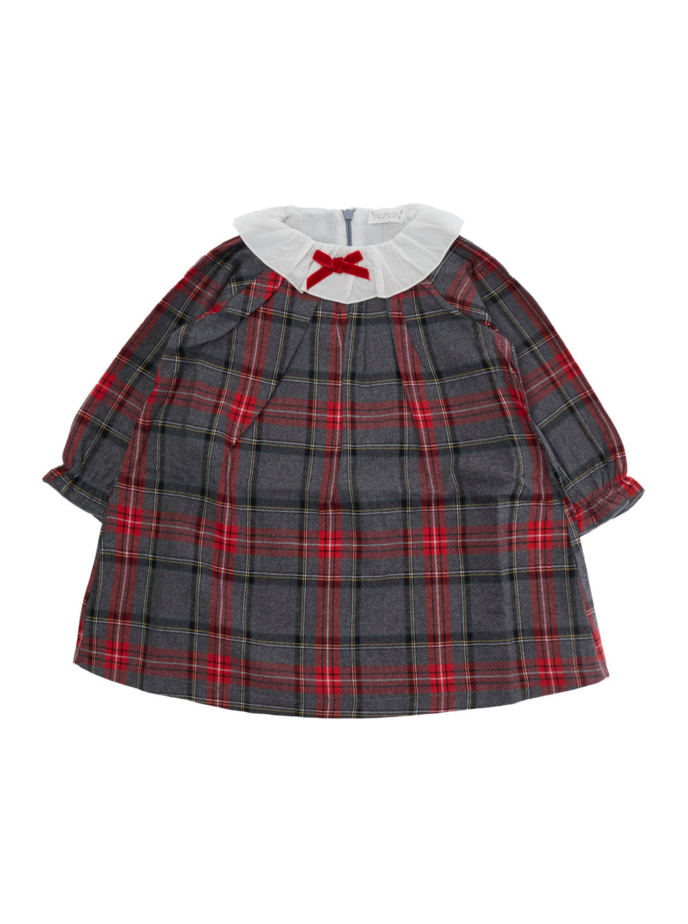 NanáN Cotton Long-Sleeve Plaid Dress — Gray by NanáN