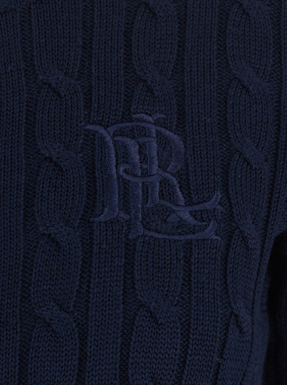 Lauren Ralph Lauren Cable Knit Cotton Blend Cardigan — Navy, view 3