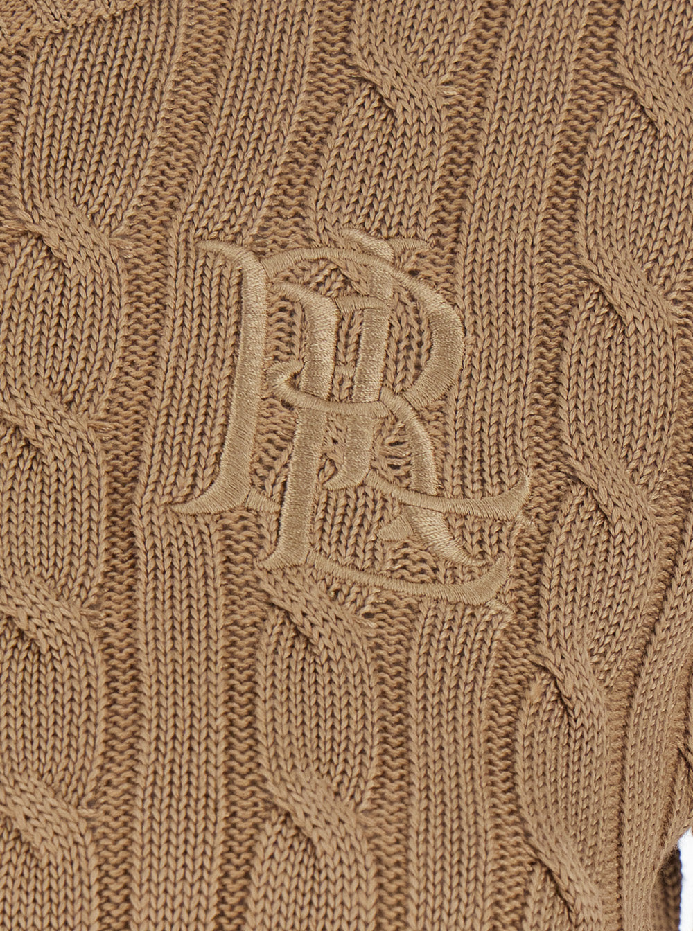 Lauren Ralph Lauren Cable-Knit Crewneck Sweater — Beige, view 3