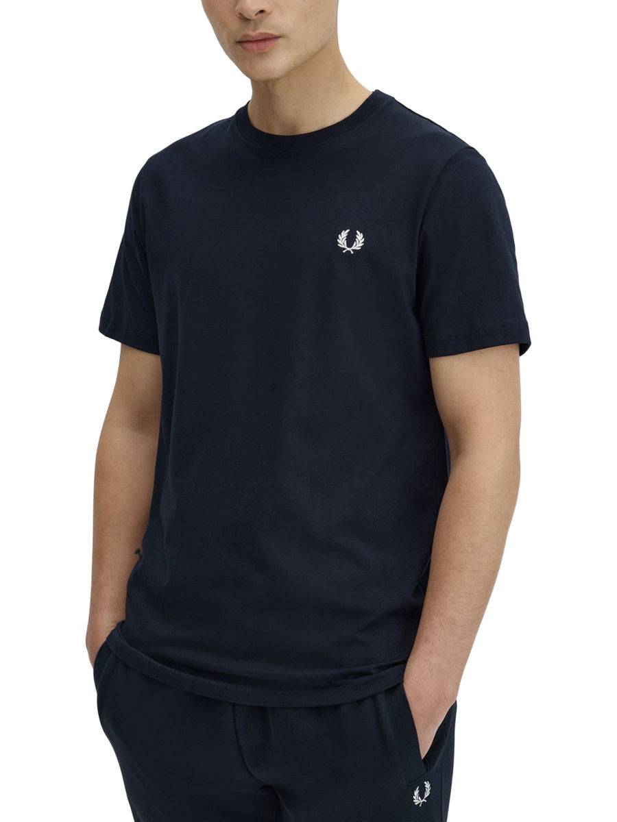 Fred Perry Embroidered Laurel Wreath Logo T-Shirt — Navy by Fred Perry